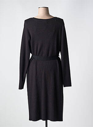 Robe pull col v manches longues noir ZHENZI femme