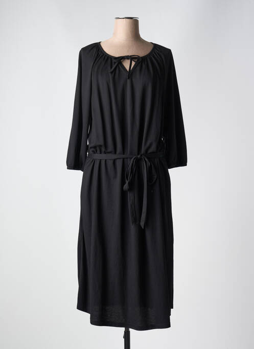 Robe mi-longue manches 3/4 manches 3/4 noir ZHENZI femme