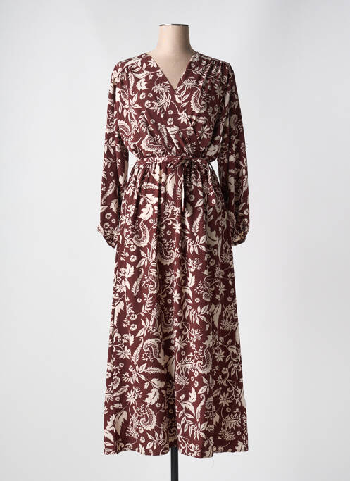 Robe longue marron CHRISTY pour femme