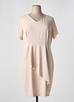 Robe pull col v manches courtes beige SPG WOMAN femme
