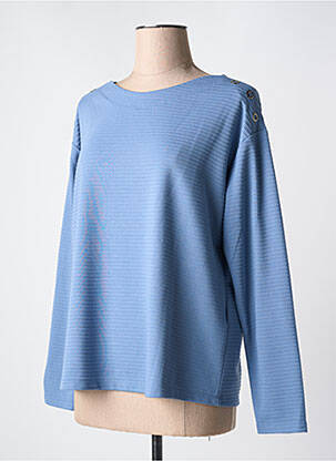 Sweat-shirt stretch manches longues bleu BARBARA LEBEK femme