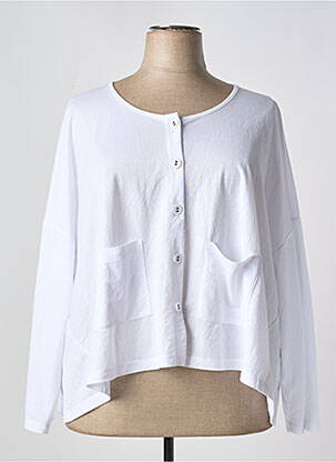 Gilet manches longues stretch blanc G!OZE femme