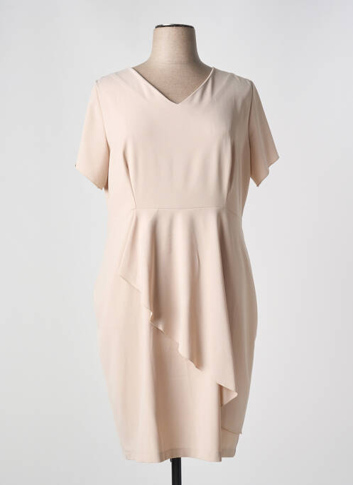 Robe pull col v manches courtes beige SPG WOMAN femme