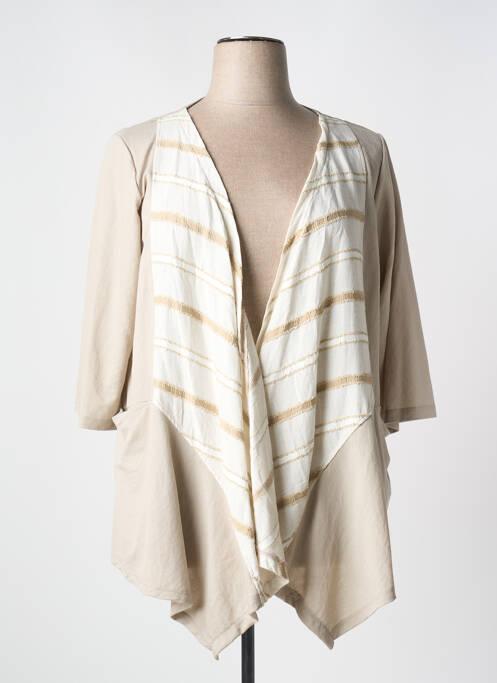 Gilet manches longues beige G!OZE pour femme