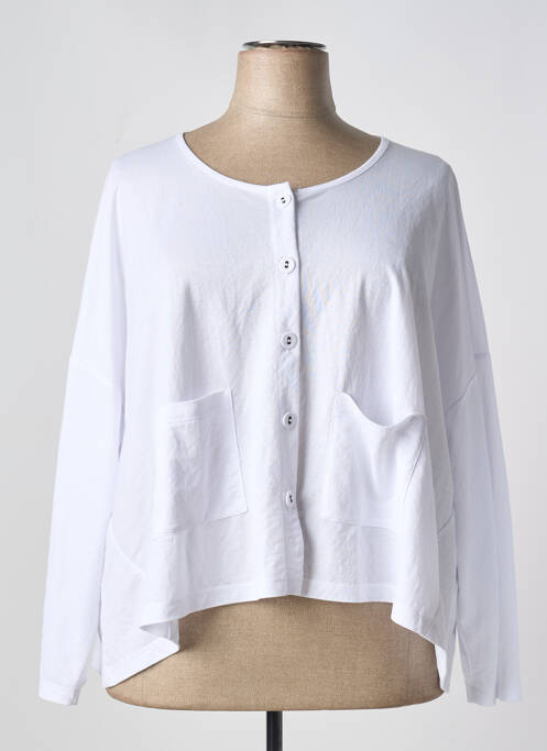 Gilet manches longues blanc G!OZE pour femme