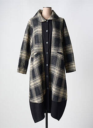 Manteau long coupe droite sans capuche noir G!OZE femme