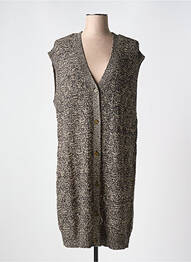 Gilet sans manche fermeture boutonnée sur le devant noir ZHENZI femme