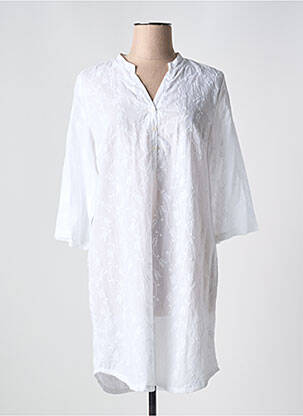 Robe mi-longue manches 3/4 manches 3/4 blanc BELTY femme