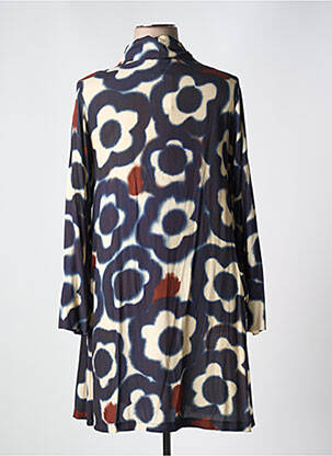 Robe mi-longue imprimé fantaisie manches longues bleu G!OZE femme