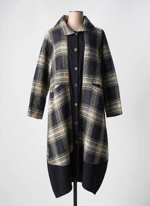 Manteau long coupe droite sans capuche noir G!OZE femme