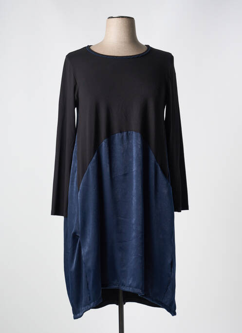 Robe mi-longue manches longues manches longues noir G!OZE femme