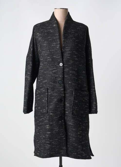 Manteau long noir KAKIE pour femme