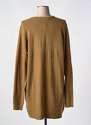 Gilet manches longues stretch marron ZHENZI femme