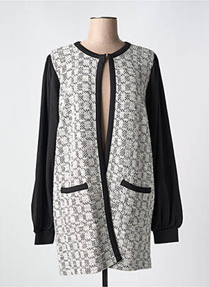 Veste casual col rond noir ZHENZI femme