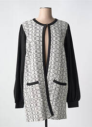 Veste casual col rond noir ZHENZI femme