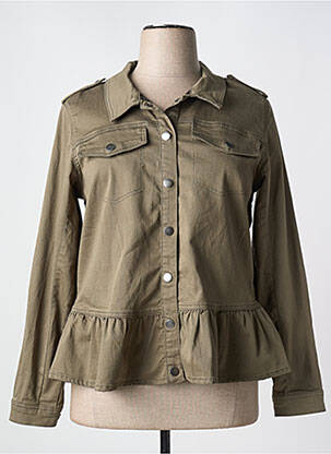 Veste casual col chemisier vert ZHENZI femme