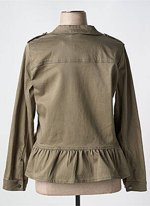 Veste casual col chemisier vert ZHENZI femme
