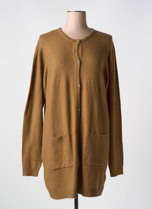 Gilet manches longues stretch marron ZHENZI femme