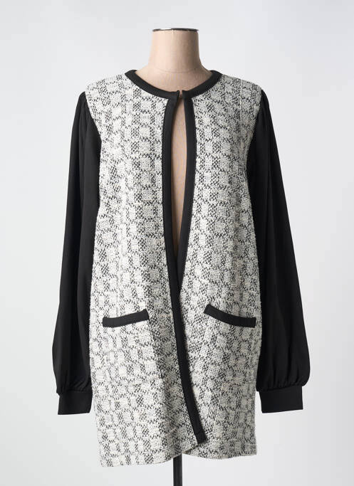Veste casual col rond noir ZHENZI femme