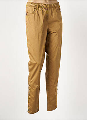 Pantalon slim taille élastique beige ZHENZI femme