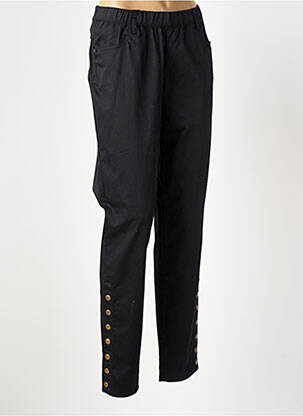 Pantalon slim taille élastique noir ZHENZI femme