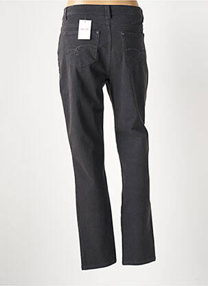 Pantalon droit fermeture zippée sous rabat boutonné gris ANNA MONTANA femme