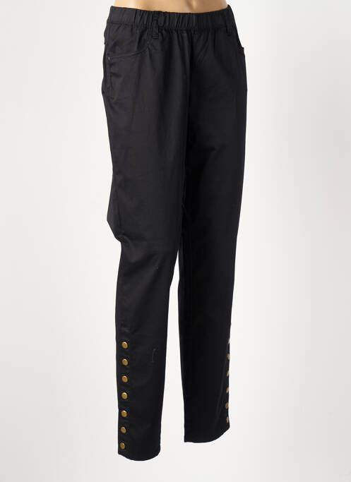 Pantalon slim taille élastique noir ZHENZI femme