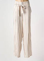 Pantalon large tissage crêpe beige LILI & CAROLINE femme