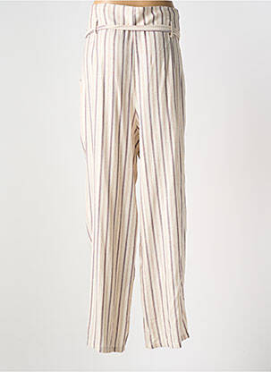 Pantalon large tissage crêpe beige LILI & CAROLINE femme