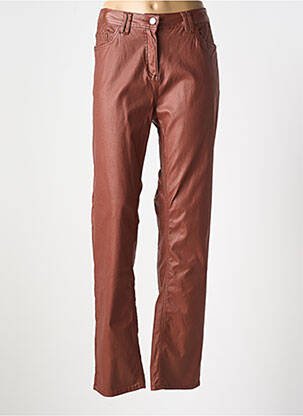 Pantalon slim taille haute taille haute marron ZHENZI femme