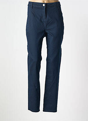 Pantalon chino tissage popeline taille normale bleu ZHENZI femme