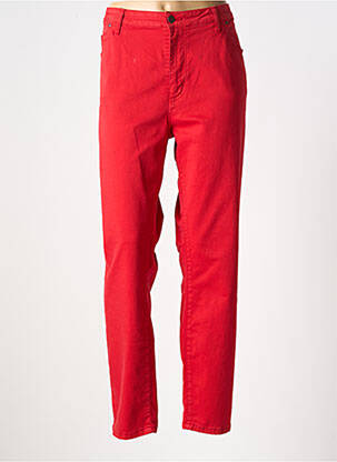 Pantalon slim tissage popeline taille normale rouge SPG WOMAN femme