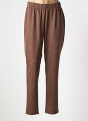 Pantalon slim marron ZHENZI pour femme seconde vue