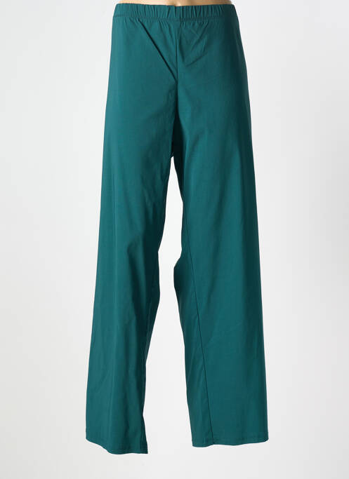 Pantalon droit tissage popeline taille normale vert ZHENZI femme