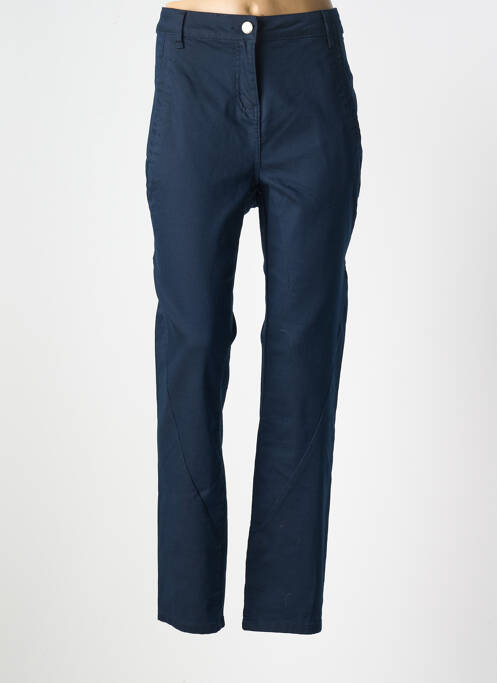 Pantalon chino tissage popeline taille normale bleu ZHENZI femme