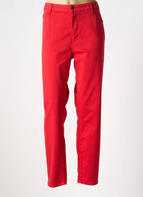 Pantalon slim tissage popeline taille normale rouge SPG WOMAN femme