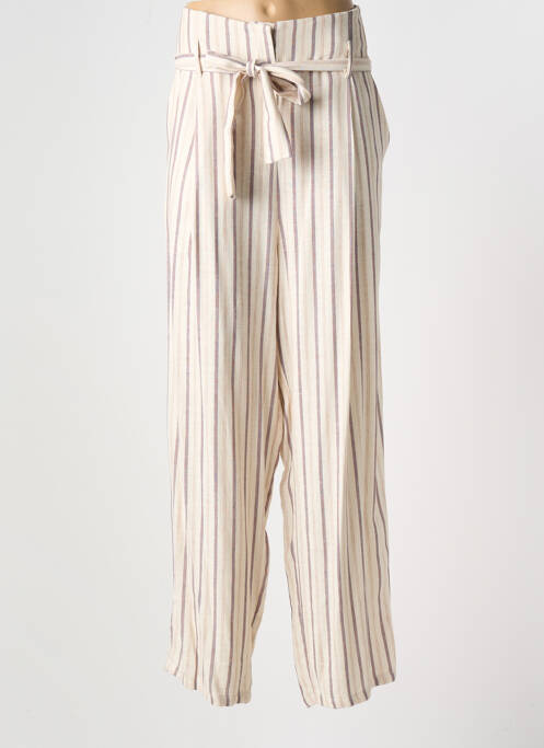 Pantalon large beige LILI & CAROLINE pour femme