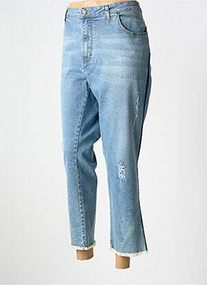 Jeans coupe large effet usé délavé taille normale bleu SPG JENUAN femme