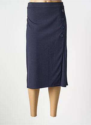 Jupe mi-longue stretch bleu BARBARA LEBEK femme
