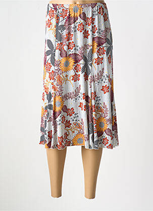 Jupe mi-longue stretch orange TELMAIL femme