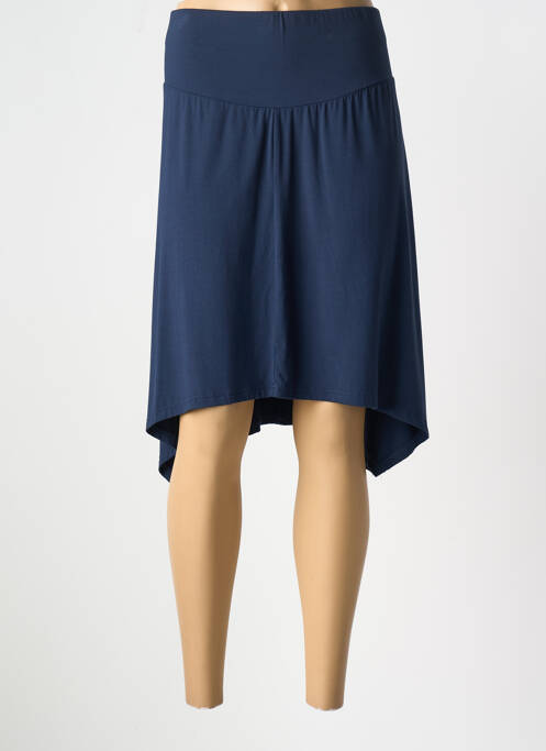 Jupe mi-longue stretch bleu ZHENZI femme