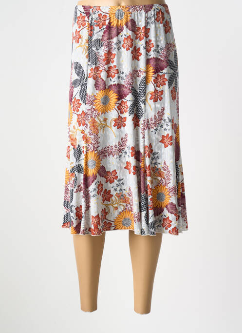 Jupe mi-longue orange TELMAIL pour femme