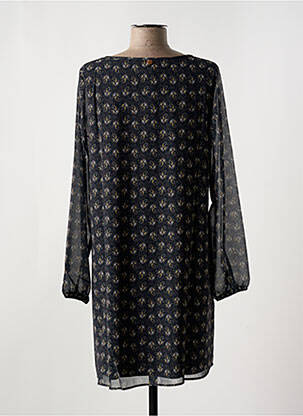 Robe mi-longue imprimé fantaisie manches longues noir LE BOUDOIR D'EDOUARD femme