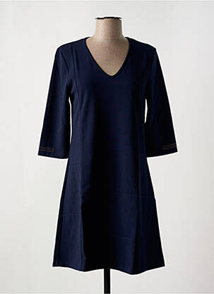 Robe courte manches 3/4 manches 3/4 bleu LE BOUDOIR D'EDOUARD femme