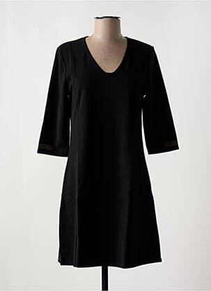 Robe courte manches 3/4 manches 3/4 noir LE BOUDOIR D'EDOUARD femme