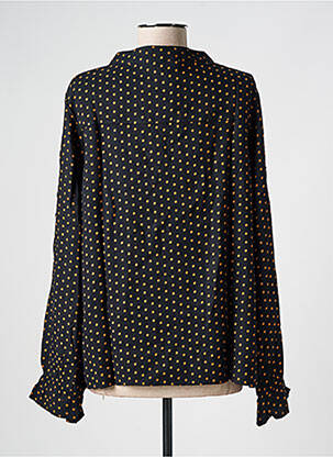 Robe mi-longue imprimé fleurs manches courtes noir LE BOUDOIR D'EDOUARD femme