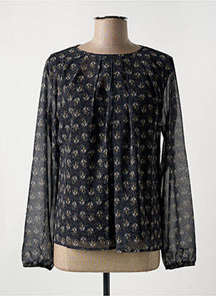 Blouse imprimé fantaisie manches longues noir LE BOUDOIR D'EDOUARD femme