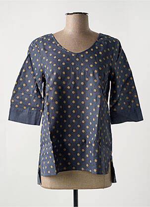 Blouse tissage popeline manches courtes gris LE BOUDOIR D'EDOUARD femme