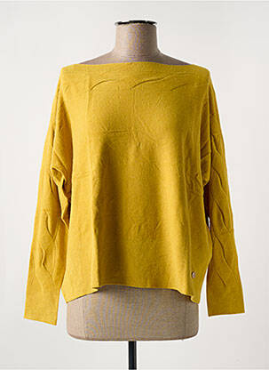 Pull col bateau manches longues jaune LE BOUDOIR D'EDOUARD femme