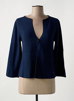 Gilet manches longues coupe cintrée bleu LE BOUDOIR D'EDOUARD femme